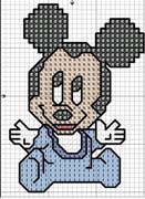 Schema punto croce baby topolino  